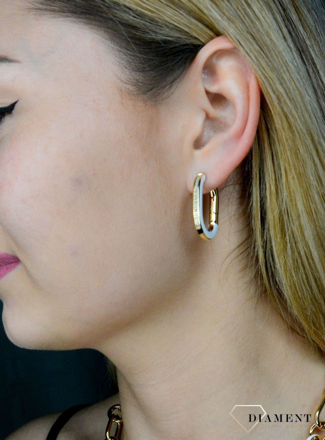 Kolczyki Nomination Drusilla White Złote z białym 028713 000.jpg